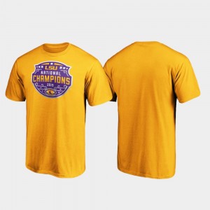 Men's Gold LSU Tigers 2019 National Champions Encroachment College Football Playoff T-Shirt 520130-860