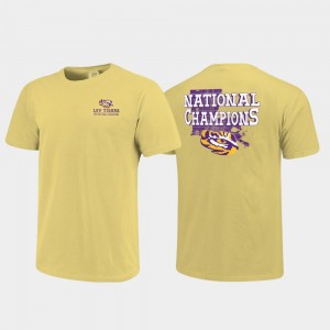 Men Gold LSU Tigers 2019 National Champions Field of State Comfort Color T-Shirt 764039-735