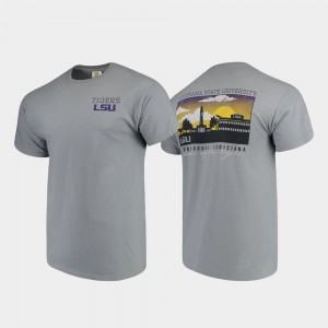 Men Gray LSU Tigers Campus Scenery Comfort Colors T-Shirt 220564-162