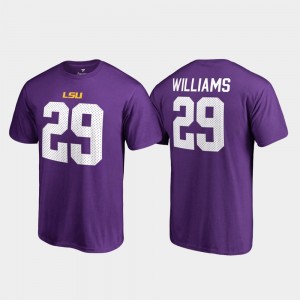 Men's Greedy Williams Purple LSU Tigers #29 College Legends Name & Number T-Shirt 222631-957