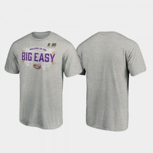 Mens Heather Gray LSU Tigers 2020 National Championship Bound Post College Football Playoff T-Shirt 662428-588