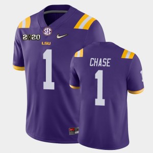 Mens Ja'Marr Chase Purple LSU Tigers #1 Game 2020 Football Jersey 119537-904