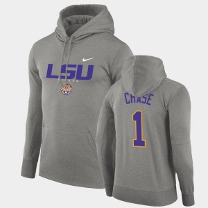 Mens Ja'Marr Chase Gray LSU Tigers #1 Facility Performance Pullover Hoodie 470470-325