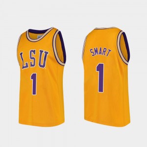 Men Javonte Smart Gold LSU Tigers #1 Replica College Basketball Jersey 604346-537