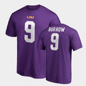 Men Joe Burrow Purple LSU Tigers #9 College Legends Name & Number T-Shirt 822081-408