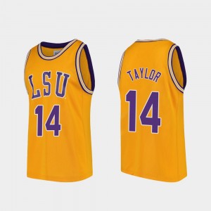 Mens Marlon Taylor Gold LSU Tigers #14 Replica College Basketball Jersey 317491-593