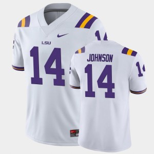 Men's Max Johnson White LSU Tigers #14 College Football Game Jersey 466713-655
