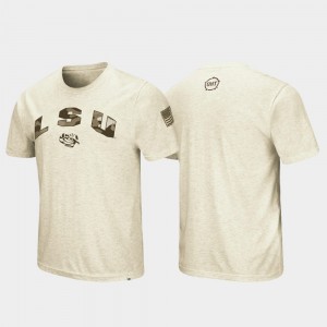 Mens Oatmeal LSU Tigers OHT Military Appreciation Desert Camo T-Shirt 424412-198