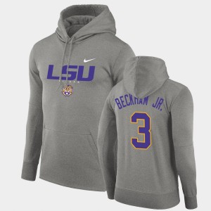 Men's Odell Beckham Jr. Gray LSU Tigers #3 Facility Performance Pullover Hoodie 762774-268
