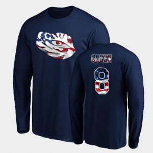 Mens Patrick Queen Navy LSU Tigers #8 Banner Wave Long Sleeve T-Shirt 526723-243