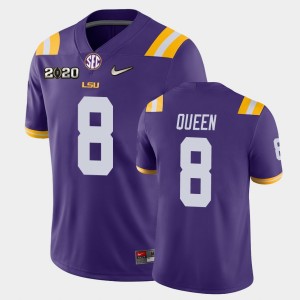 Men Patrick Queen Purple LSU Tigers #8 Game 2020 Football Jersey 421890-252