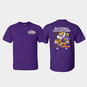 Mens Purple LSU Tigers 2019 National Champions Score College Football Playoff T-Shirt 667960-801