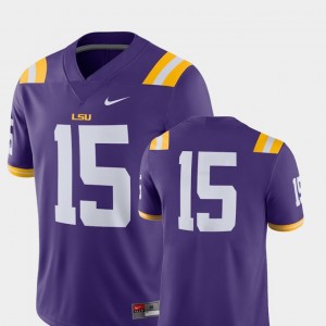 Men Purple LSU Tigers #15 College Football 2018 Game Jersey 170740-422