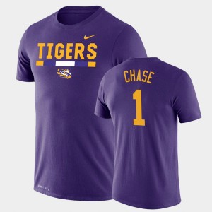 Men's Ja'Marr Chase Purple LSU Tigers #1 Team DNA Legend Performance T-Shirt 211521-471