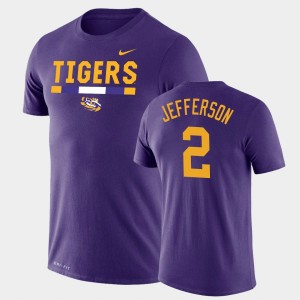 Men Justin Jefferson Purple LSU Tigers #2 Team DNA Legend Performance T-Shirt 979491-996