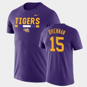 Men Myles Brennan Purple LSU Tigers #15 Team DNA Legend Performance T-Shirt 901366-258