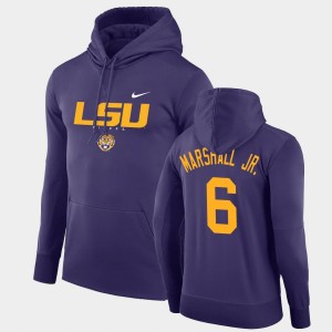 Mens Terrace Marshall Jr. Purple LSU Tigers #6 Facility Performance Pullover Hoodie 745581-338