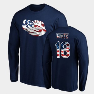 Men Tre'Davious White Navy LSU Tigers #18 Banner Wave Long Sleeve T-Shirt 124688-852