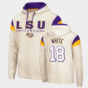 Men's Tre'Davious White Cream LSU Tigers #18 Fortress Pullover Hoodie 357634-580