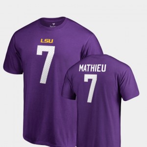 Men Tyrann Mathieu Purple LSU Tigers #7 College Legends Name & Number T-Shirt 218764-725