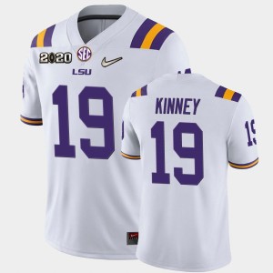 Men Walker Kinney White LSU Tigers #19 Game 2020 Football Jersey 112535-995