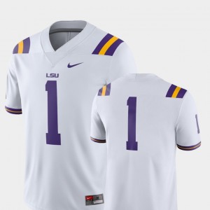 Mens White LSU Tigers #1 College Football 2018 Game Jersey 540166-390