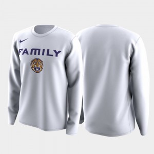 Men White LSU Tigers Family on Court March Madness Legend Basketball Long Sleeve T-Shirt 287071-137