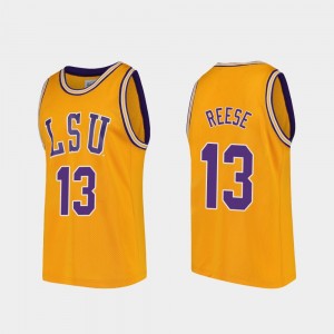 Mens Will Reese Gold LSU Tigers #13 Replica College Basketball Jersey 524095-504