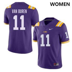 Womens Michael Van Buren Jr. Purple LSU Tigers #11 College Football Alumni Jersey 481395-730