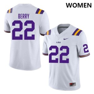 Women's Harlem Berry White LSU Tigers #22 College Football University Jersey 419893-794