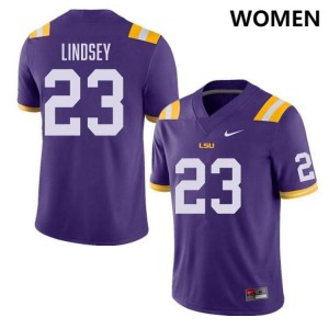 Women JT Lindsey Purple LSU Tigers #23 College Football Replica Jersey 974741-118