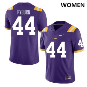 Womens Jack Pyburn Purple LSU Tigers #44 College Football Official Jersey 472277-111