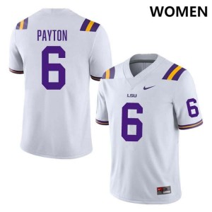 Women's Patrick Payton White LSU Tigers #6 College Football 2024 Jersey 621278-958