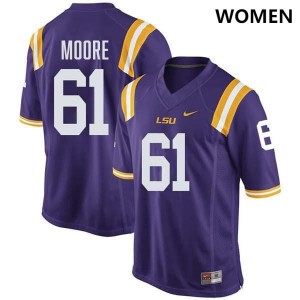 Womens Braelin Moore Purple LSU Tigers #61 College Football Player Jersey 733586-835