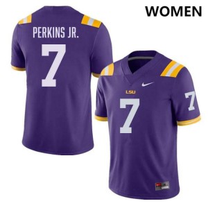 Women's Harold Perkins Jr. Purple LSU Tigers #7 College Football Official Jersey 209282-458