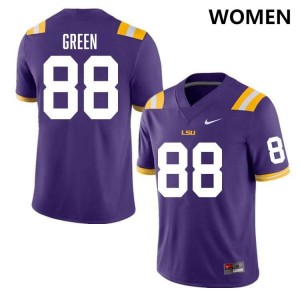 Women Donovan Green Purple LSU Tigers #88 College Football NCAA Jersey 875525-590
