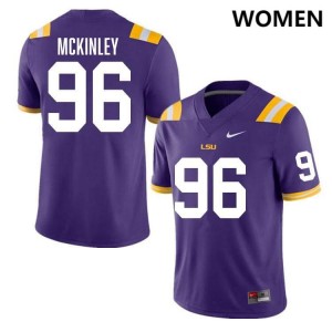 Women's Dominick McKinley Purple LSU Tigers #96 College Football Replica Jersey 483965-259