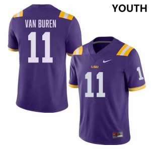 Youth Michael Van Buren Jr. Purple LSU Tigers #11 College Football University Jersey 789642-404
