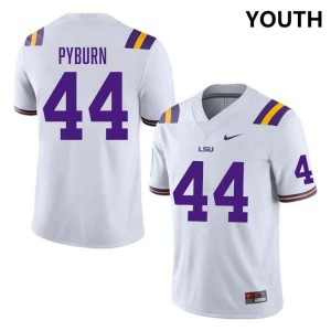 Youth Jack Pyburn White LSU Tigers #44 College Football Replica Jersey 912421-756