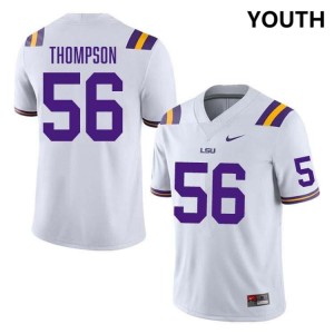 Youth Josh Thompson White LSU Tigers #56 College Football Official Jersey 455360-483