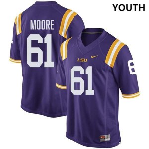 Youth Braelin Moore Purple LSU Tigers #61 College Football Stitched Jersey 205418-148