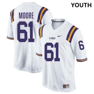 Youth Braelin Moore White LSU Tigers #61 College Football Player Jersey 545092-200