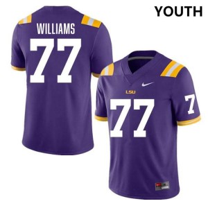 Youth Ory Williams Purple LSU Tigers #77 College Football Game Jersey 736065-357