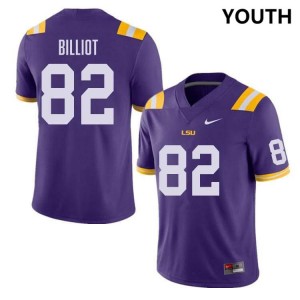 Youth Kylan Billiot Purple LSU Tigers #82 College Football NCAA Jersey 559476-323