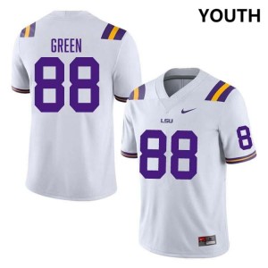 Youth Donovan Green White LSU Tigers #88 College Football 2024-25 Jersey 406165-910