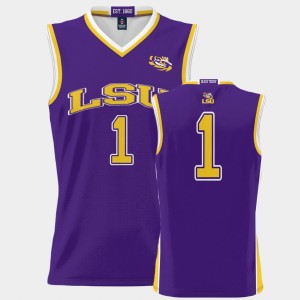 Men's Purple LSU Tigers #1 College Basketball ProSphere Jersey 649179-172