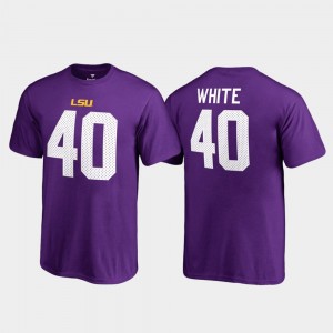 Youth Devin White Purple LSU Tigers #40 College Legends Name & Number T-Shirt 448917-756