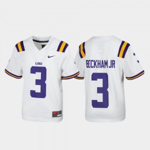 Youth Odell Beckham Jr. White LSU Tigers #3 Replica Alumni Football Jersey 727076-302